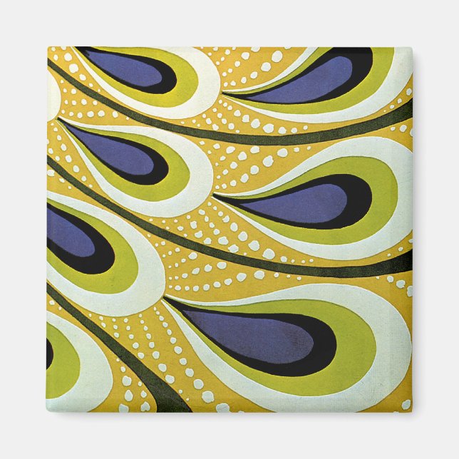 Vintages Jugendstil, Macmillans Pfauenfeder Magnet (Vorne)