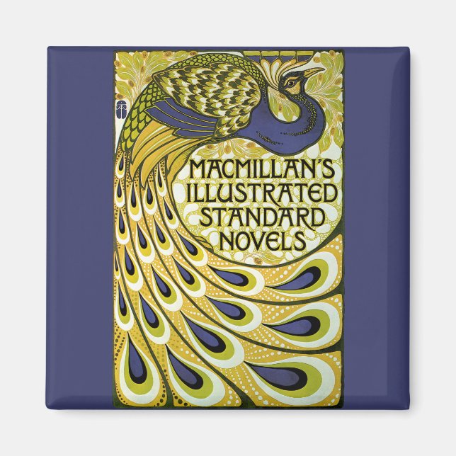 Vintages Jugendstil, Macmillans Pfauenfeder Magnet (Vorne)