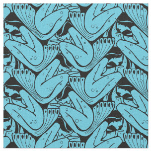 Vintages Jugendstil-Mermaid-Muster von K. Moser Stoff