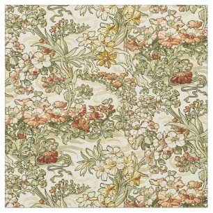 Vintages Jugendstil Mucha Blumenmuster Stoff