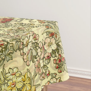 Vintages Jugendstil Mucha Blumenmuster Tischdecke