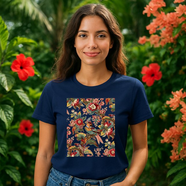 Vintages Jugendstil-Muster für tropische Parrots T-Shirt (Von Creator hochgeladen)