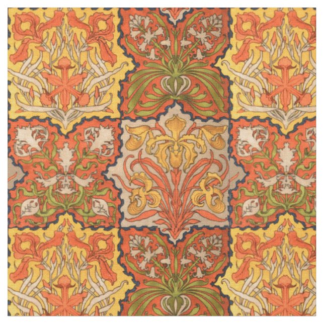 Vintages Jugendstil-Muster "Quilt" Stoff (Nahaufnahme)