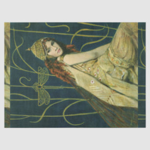 Vintages Jugendstil-Nymph-Themenpapier Seidenpapier
