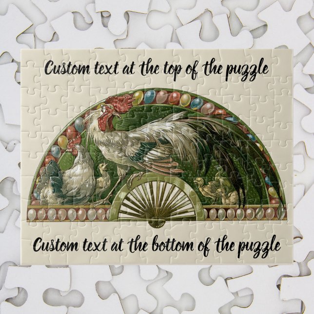 Vintages Jugendstil, Ostereier mit Hühnern Puzzle (Von Creator hochgeladen)