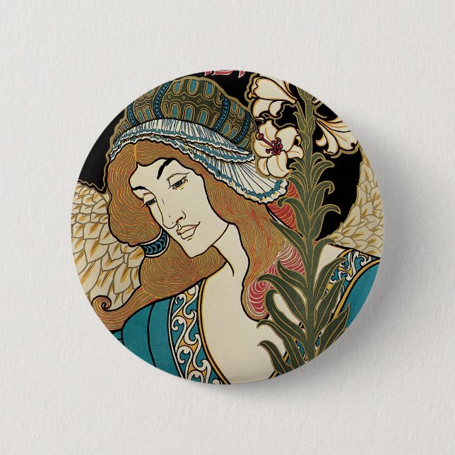 Vintages Jugendstil, Prang's Osterveröffentlichung Button (Vorderseite)