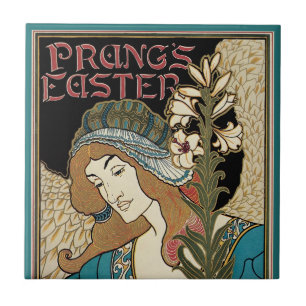 Vintages Jugendstil, Prang's Osterveröffentlichung Fliese