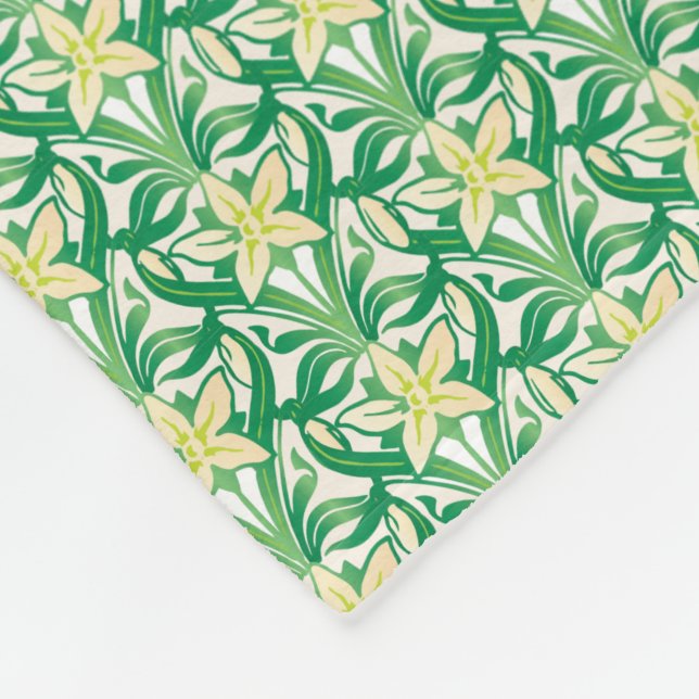 Vintages Jugendstil-Schneeschuhwandermuster Fleecedecke (Ecke)