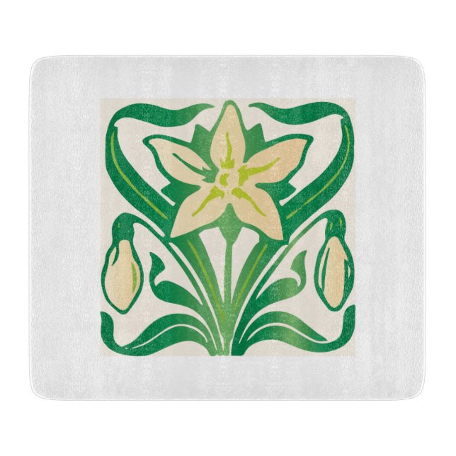 Vintages Jugendstil-Schneeschuhwandermuster Schneidebrett (Vorderseite)