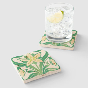 Vintages Jugendstil-Schneeschuhwandermuster Steinuntersetzer