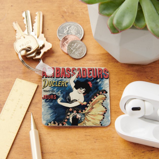 Vintages Jugendstil, Spanischer Flamenco-Tänzer Schlüsselanhänger (Schreibtisch)