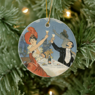 Vintages Jugendstil, Taverne Olympia Restaurant Keramik Ornament