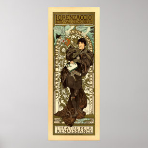Vintages Jugendstil-Theater und von Mucha Poster