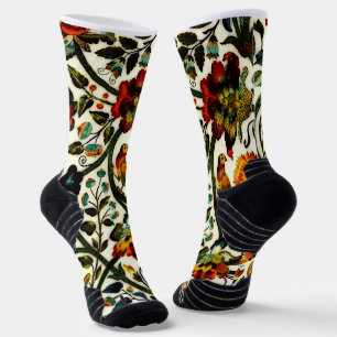 Vintages Jugendstil-Thistles Cicadas Muster Socken