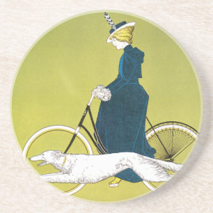 Vintages Jugendstil, Victoria Fahrrad Werke, Rehm Getränkeuntersetzer
