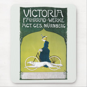 Vintages Jugendstil, Victoria Fahrrad Werke, Rehm Mousepad