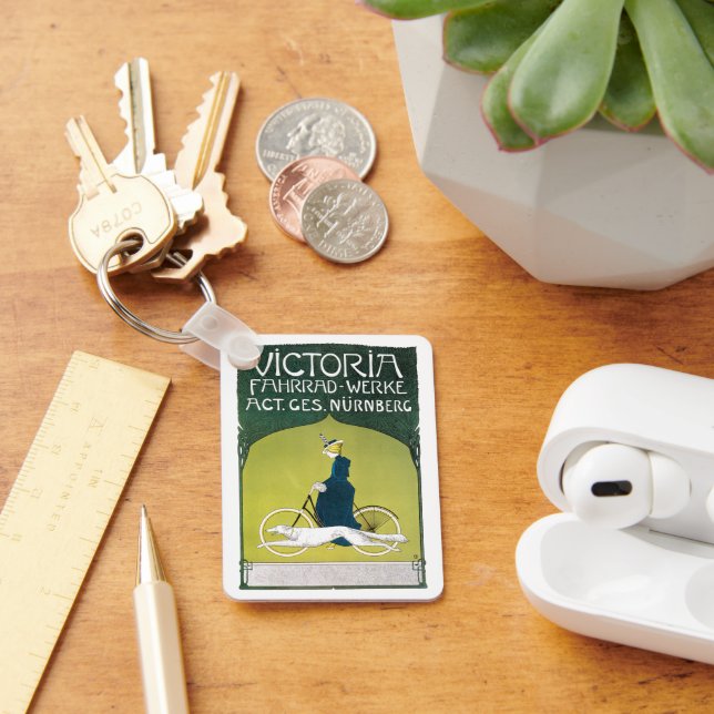 Vintages Jugendstil, Victoria Fahrrad Werke, Rehm Schlüsselanhänger (Schreibtisch)