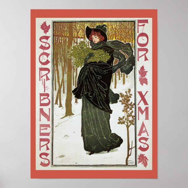Vintages Jugendstil-Weihnachtsmagazin Poster (Vorne)