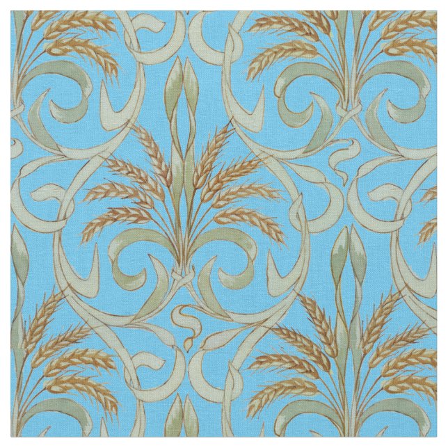 Vintages Jugendstil-Wheat-Muster Stoff (Nahaufnahme)