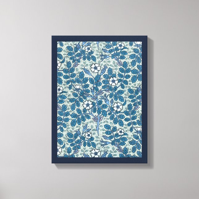 Vintages Jugendstil, Wilde Rose Blume im Garten Leinwanddruck (Vorderseite)