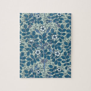 Vintages Jugendstil, Wilde Rose Blume im Garten Puzzle