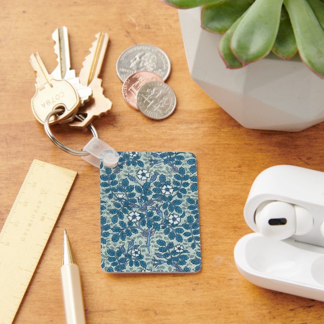 Vintages Jugendstil, Wilde Rose Blume im Garten Schlüsselanhänger (Schreibtisch)