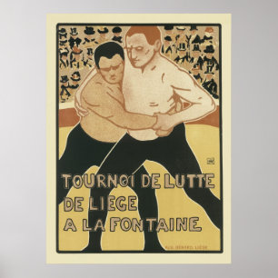 Vintages Jugendstil - Wrestling Poster