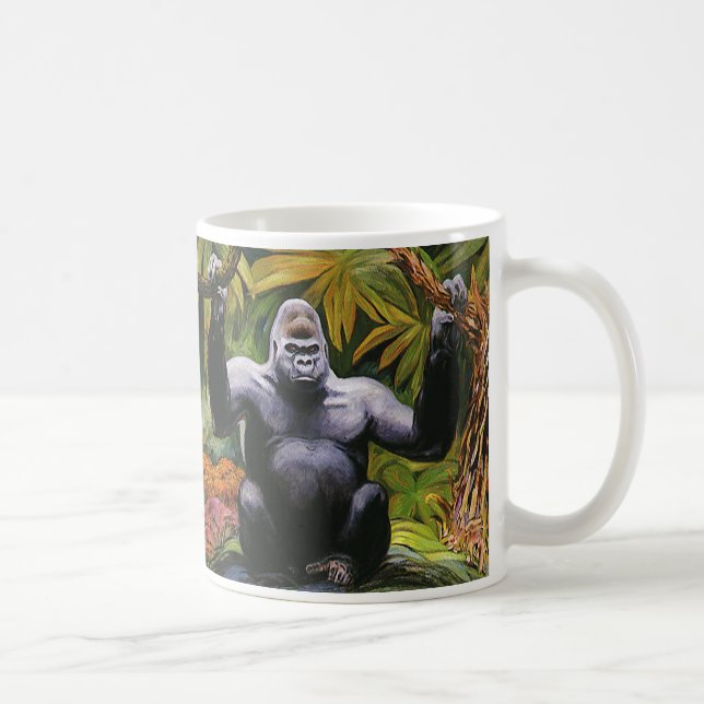 Vintages Jungle-Primat, Silverback Lowland Gorilla Tasse (Rechts)