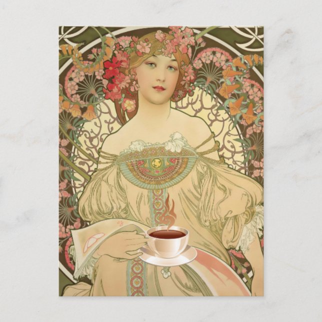 Vintages Kaffee-Plakat Postkarte (Vorderseite)