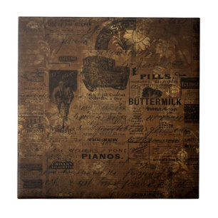 Vintages Kaffeekollen Fliese