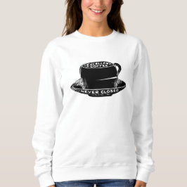 Vintages Kaffeemaschinenzeichen schwarz-weiß Sweatshirt