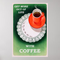 Vintages Kaffeepopster Retro-Werbung