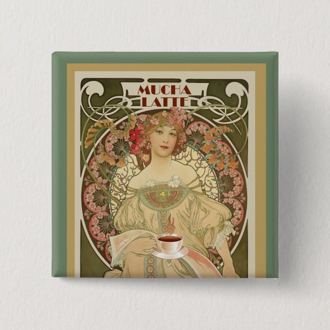 Vintages Kaffeeposter Button (Vorderseite)