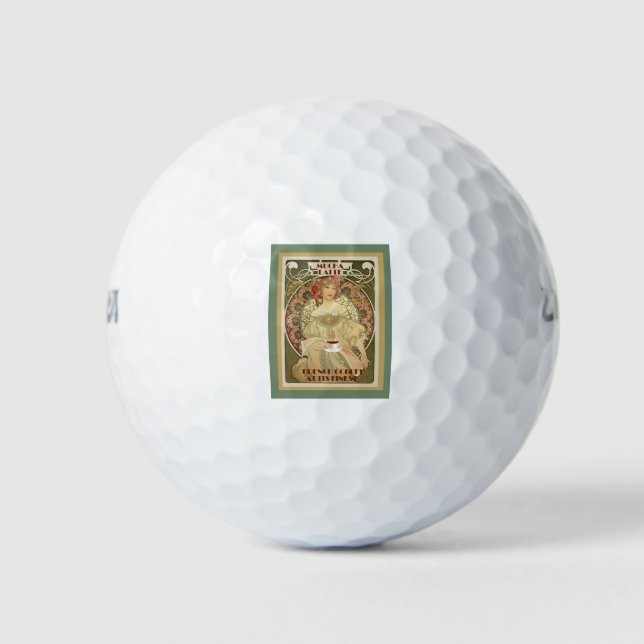 Vintages Kaffeeposter Golfball (Vorderseite)