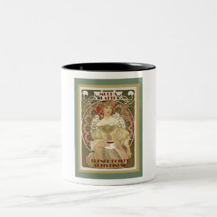 Vintages Kaffeeposter Zweifarbige Tasse