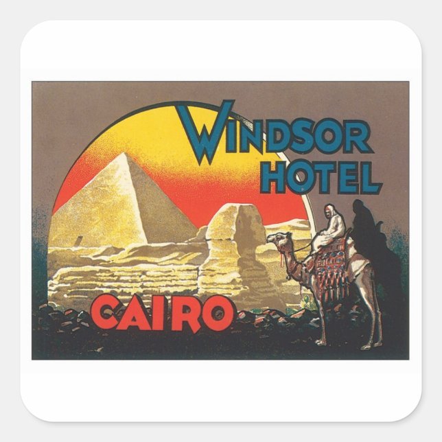 Vintages Kairo Ägypten Quadratischer Aufkleber (Vorderseite)