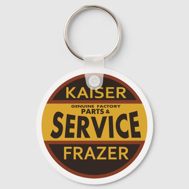 Vintages Kaiser-Frazer-Service-Zeichen Schlüsselanhänger (Vorderseite)