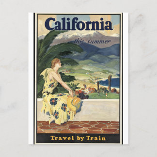 Vintages Kalifornien, Bahnreise Postkarte
