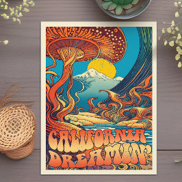 Vintages Kalifornien Hippie Shasta Landschaftsreis Postkarte