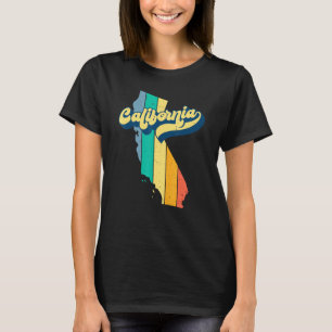 Vintages Kalifornien Retro 70er Streifen Silhouett T-Shirt