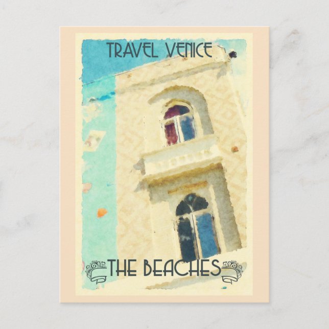 Vintages Kalifornien Venedig Beach Retro Reisen Postkarte (Vorderseite)