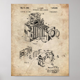 Vintages Kamera-Patent Poster