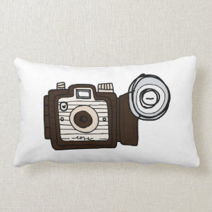 Vintages Kamerabraun mit Blitz Lendenkissen