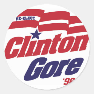Vintages Kampagnen-Logo Clinton/Gore 1996 Runder Aufkleber