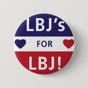 Vintages Kampagnen-Logo LBJ Button