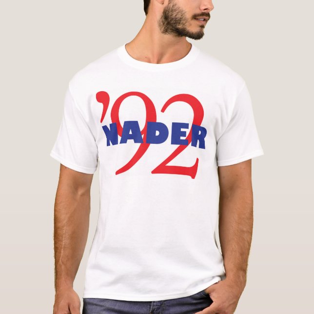 Vintages Kampagnen-Logo Ralph Nader 1992 T-Shirt (Vorderseite)