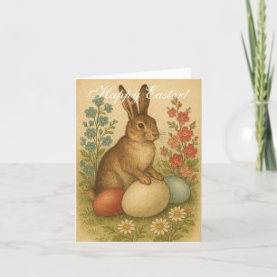Vintages Kaninchen Bunny Hare Ostergebirge Dankeskarte
