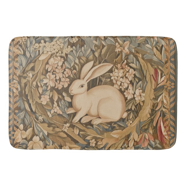 Vintages Kaninchen im mittelalterlichen Stil Badematte (Vorderseite)