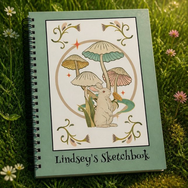 Vintages Kaninchen-Spiralskizze Notizbuch (Von Creator hochgeladen)