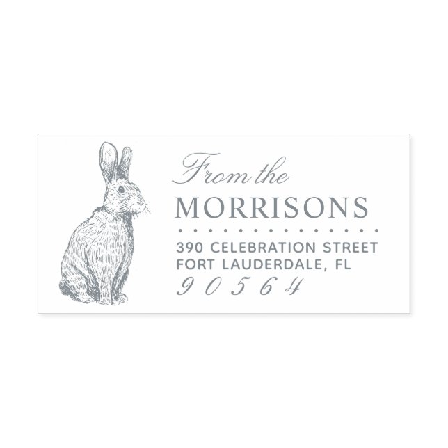 Vintages Kaninchen Zeichne Rücksendeadresse von Fa Permastempel (Design)